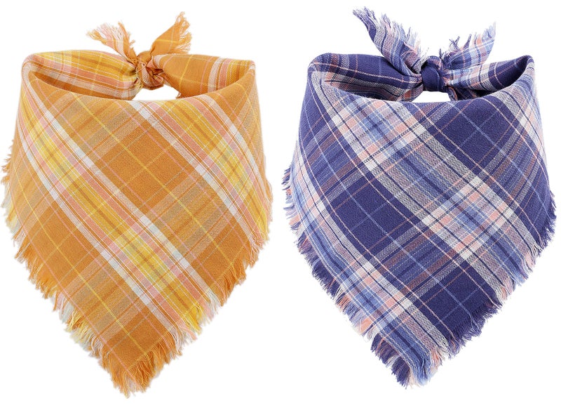 BoomBone Dog Bandana Easter, Plaid Bandanas for Dogs,Triangle Bibs Pet Scarf Accessories - Image 1